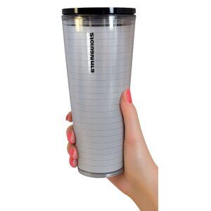 Starbucks 2020 24 oz Venti Cold Travel Tumbler Cup Paper White Ombre Blue